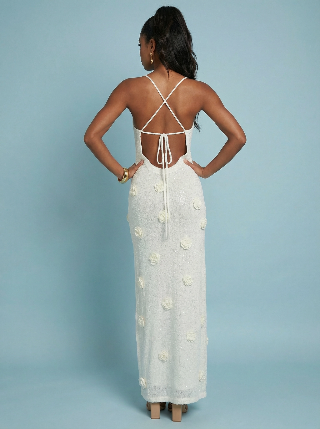 Vienna - Rosette Knit Maxi Dress