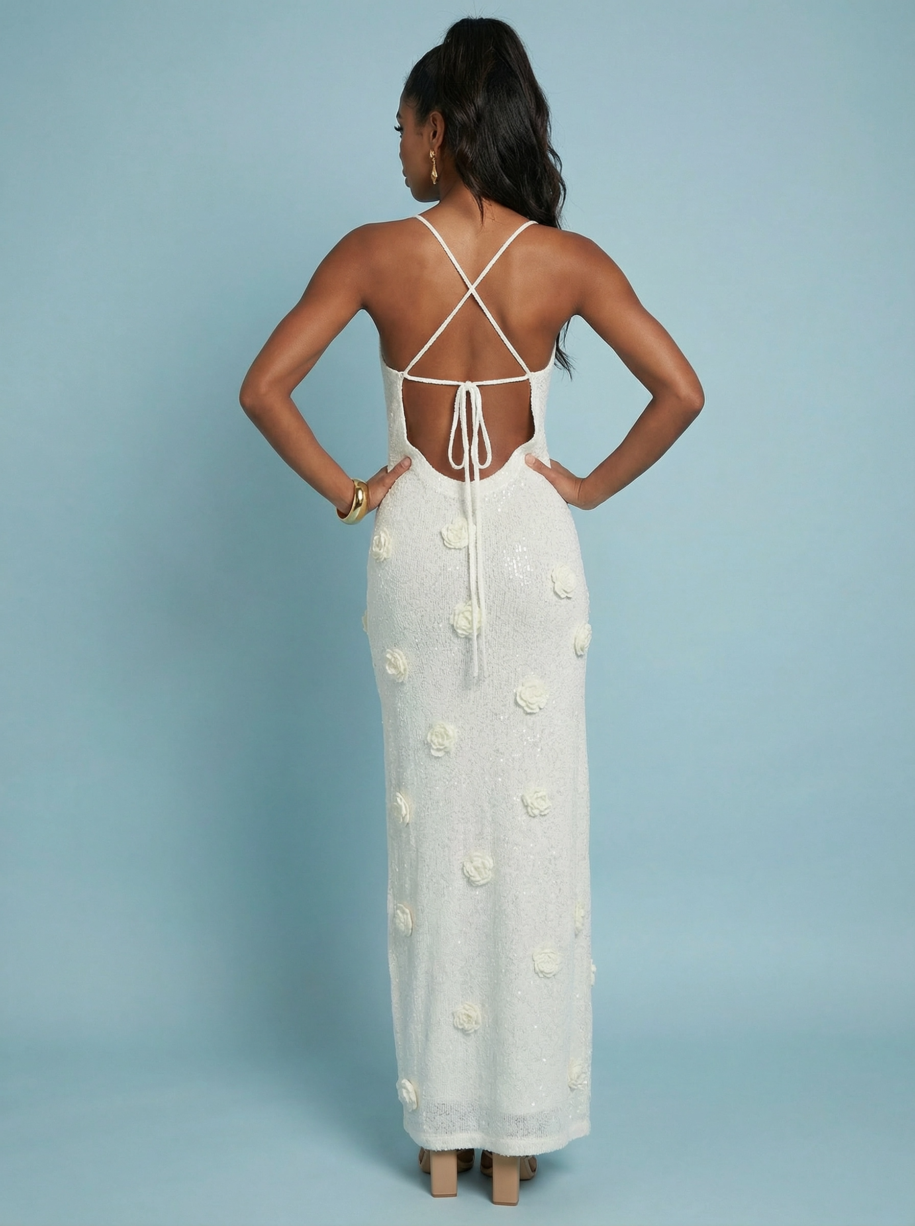 Vienna - Rosette Knit Maxi Dress